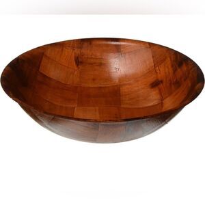 COPY 5- Winco Supera Wooden Woven Salad Bowl, 12-Inch, Brown-pack of 3